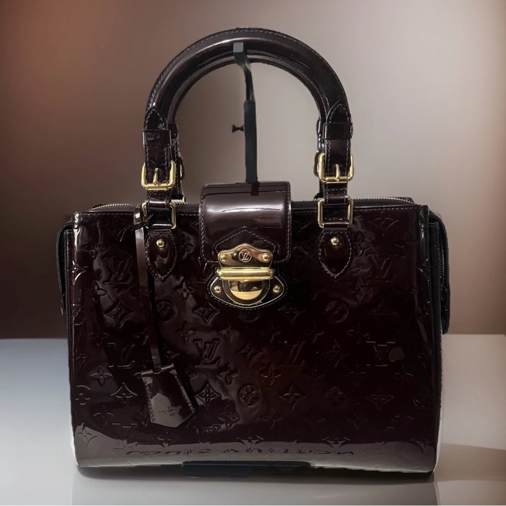Louis Vuitton Monogram Vernis Melrose Avenue Amarante Satchel w/ COA *Pristine*